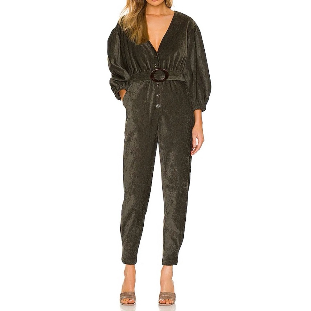 Tularosa | Meira corduroy jumpsuit in olive green